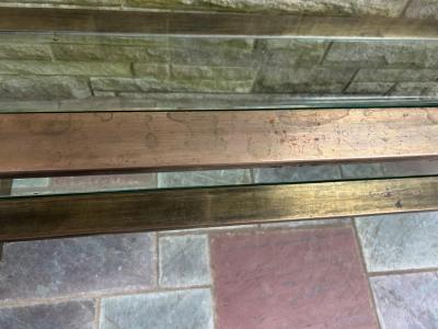 Milo Baughman Fabulous Milo Baughman style Patinated Brass 2 Tier Console Table Mid Century