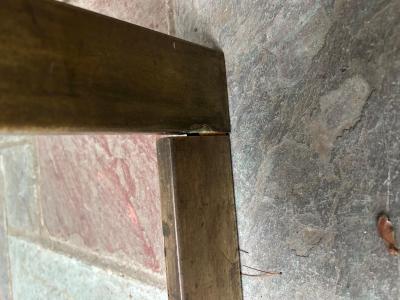 Milo Baughman Fabulous Milo Baughman style Patinated Brass 2 Tier Console Table Mid Century