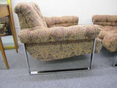 Milo Baughman Fabulous Pair of Milo Baughman Tufted Lounge Chairs Mid Century Modern