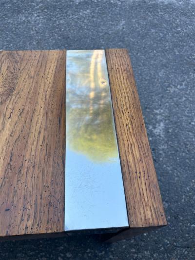 Milo Baughman Fabulous Set Milo Baughman style Console Mirror Pair Stools Mid Century Modern