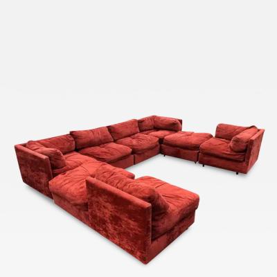 Milo Baughman Fantastic 8 Piece Milo Baughman Style Cube Sectional Sofa Mid Century Modern