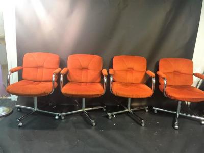 Milo Baughman Fantastic Chrome X Base Modernist Dining Set By Milo Baughman