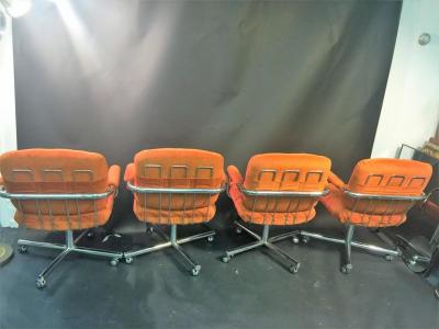 Milo Baughman Fantastic Chrome X Base Modernist Dining Set By Milo Baughman