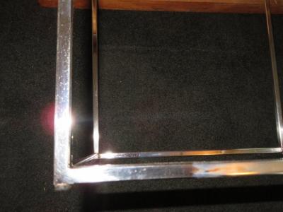 Milo Baughman Fantastic Milo Baughman Burled Walnut Side End Table Thin Chrome Frame