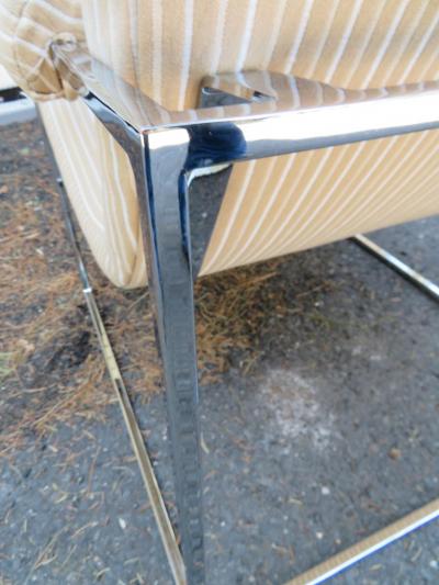 Milo Baughman Fantastic Pair of Milo Baughman Chrome Frame Scoop Chairs Mid Century Modern