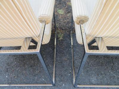 Milo Baughman Fantastic Pair of Milo Baughman Chrome Frame Scoop Chairs Mid Century Modern