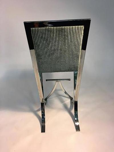 Milo Baughman Fantastic Pair of Milo Baughman Chrome Modernist X Base Bar Stools