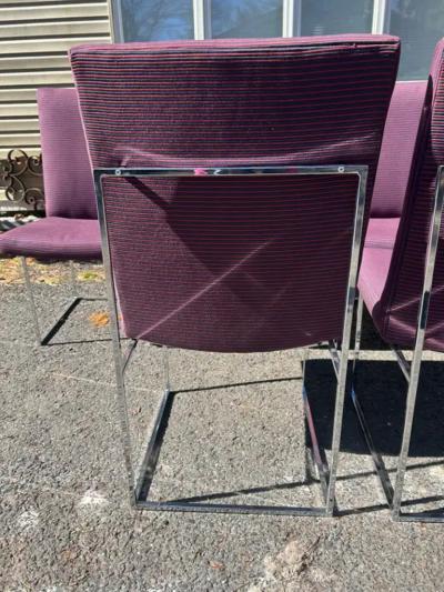Milo Baughman Fantastic Set 6 Milo Baughman Thin Chrome Frame Dining Chair Mid Century Modern