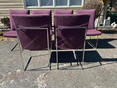 Milo Baughman Fantastic Set 6 Milo Baughman Thin Chrome Frame Dining Chair Mid Century Modern