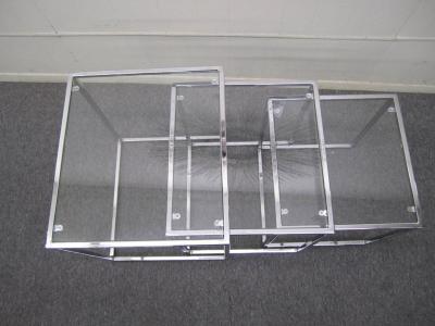 Milo Baughman Fantastic Set of Milo Baughman Chrome Nesting Tables Mid Century Modern