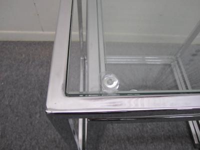 Milo Baughman Fantastic Set of Milo Baughman Chrome Nesting Tables Mid Century Modern