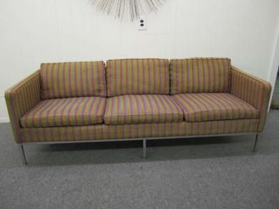 Milo Baughman Fantastic Signed Milo Baughman Chrome Three Seat Sofa Mid Century Modern