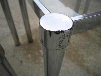 Milo Baughman Fun Set of Milo Baughman Style Square Chrome and Glass Stacking Nesting Tables