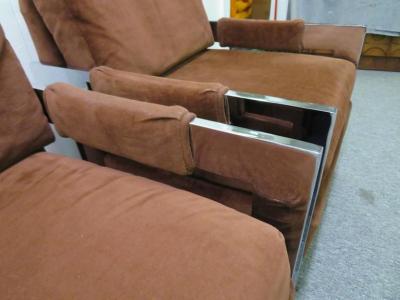Milo Baughman Gorgeous Chunky Chrome Pair Milo Baughman Lounge Chairs Mid Century Modern