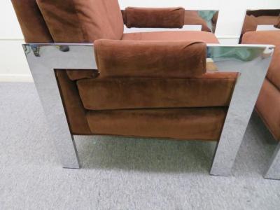 Milo Baughman Gorgeous Chunky Chrome Pair Milo Baughman Lounge Chairs Mid Century Modern