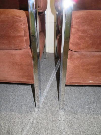 Milo Baughman Gorgeous Chunky Chrome Pair Milo Baughman Lounge Chairs Mid Century Modern