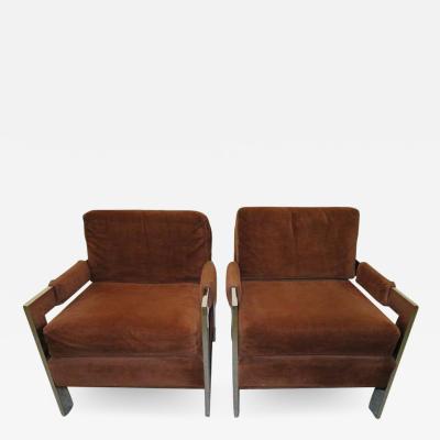 Milo Baughman Gorgeous Chunky Chrome Pair Milo Baughman Lounge Chairs Mid Century Modern