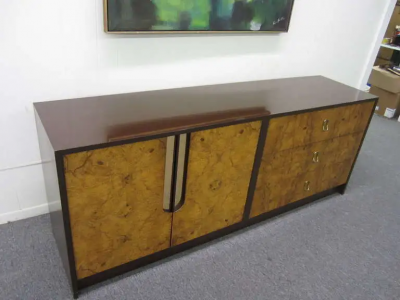 Milo Baughman Gorgeous Milo Baughman Burled Wood Credenza Mid century Modern