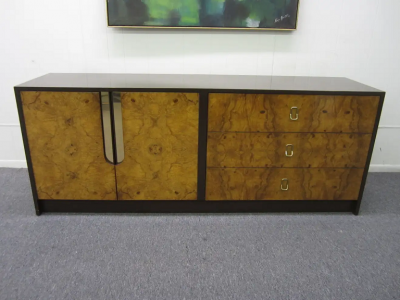 Milo Baughman Gorgeous Milo Baughman Burled Wood Credenza Mid century Modern
