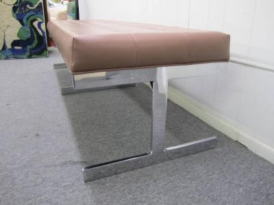 Milo Baughman Gorgeous Milo Baughman Style Long Chrome Bench Mid Century Modern