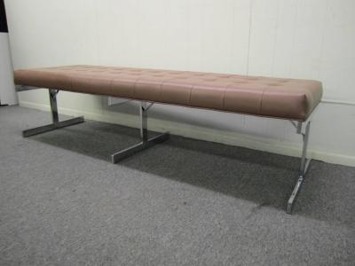 Milo Baughman Gorgeous Milo Baughman Style Long Chrome Bench Mid Century Modern