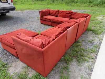 Milo Baughman Handsome 7 Piece Milo Baughman Style Sectional Sofa Mid Century Modern