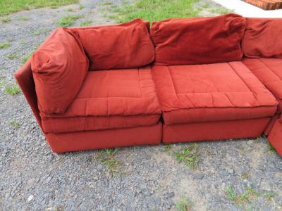 Milo Baughman Handsome 7 Piece Milo Baughman Style Sectional Sofa Mid Century Modern