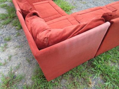Milo Baughman Handsome 7 Piece Milo Baughman Style Sectional Sofa Mid Century Modern