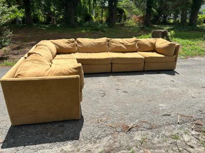 Milo Baughman Handsome Milo Baughman style Selig 6 Piece Cube Sofa Sectional Mid Century
