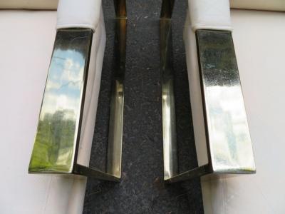 Milo Baughman Handsome Pair Milo Baughman Brass Cube Chairs Mid Century Modern