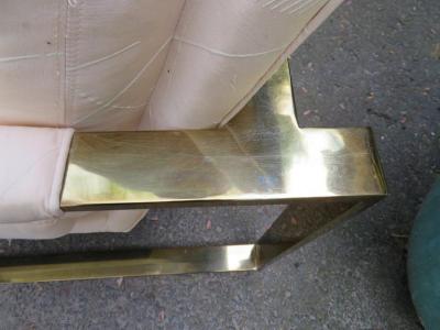Milo Baughman Handsome Pair Milo Baughman Brass Cube Chairs Mid Century Modern