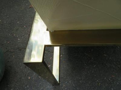Milo Baughman Handsome Pair Milo Baughman Brass Cube Chairs Mid Century Modern