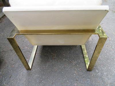 Milo Baughman Handsome Pair Milo Baughman Brass Cube Chairs Mid Century Modern
