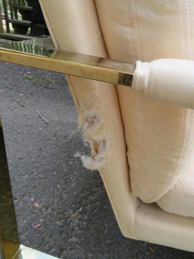 Milo Baughman Handsome Pair Milo Baughman Brass Cube Chairs Mid Century Modern