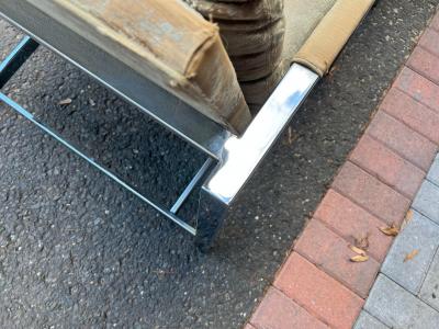 Milo Baughman Handsome Pair Milo Baughman Chrome Cube Chairs Mid Century Modern