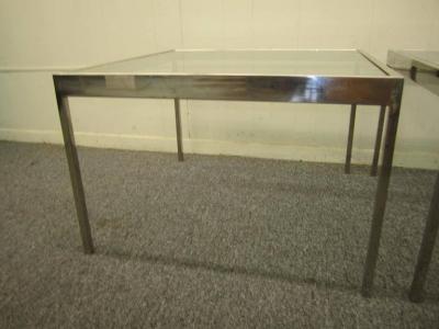 Milo Baughman Handsome Pair of Milo Baughman Chrome Square Side End Tables Mid century Modern
