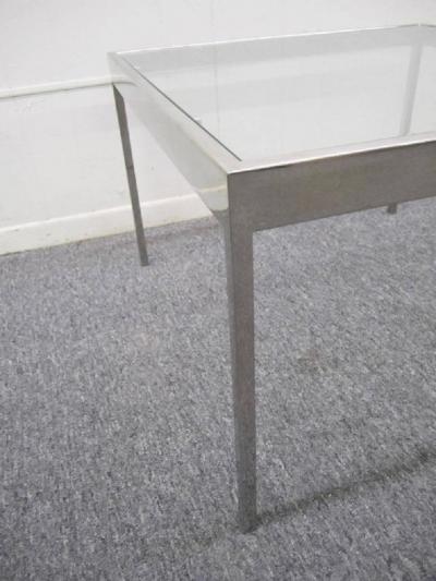 Milo Baughman Handsome Pair of Milo Baughman Chrome Square Side End Tables Mid century Modern