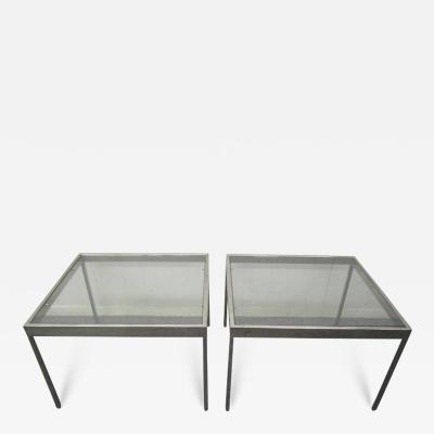 Milo Baughman Handsome Pair of Milo Baughman Chrome Square Side End Tables Mid century Modern
