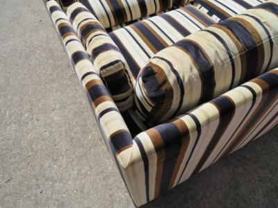 Milo Baughman Handsome Pair of Milo Baughman Style Tuxedo Loveseat Sofa Mid Century Modern