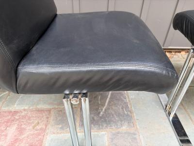 Milo Baughman Handsome Set 4 Milo Baughman Directional Chrome Dining Chair Mid Century Modern