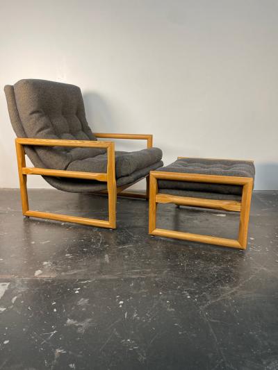 Milo Baughman High Back Scoop Lounge Chair attributed to Milo Baughman