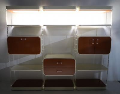 Milo Baughman Laminate and Lucite Modular Wall Unit Etagere Dry Bar Milo Baughman Style