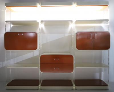 Milo Baughman Laminate and Lucite Modular Wall Unit Etagere Dry Bar Milo Baughman Style