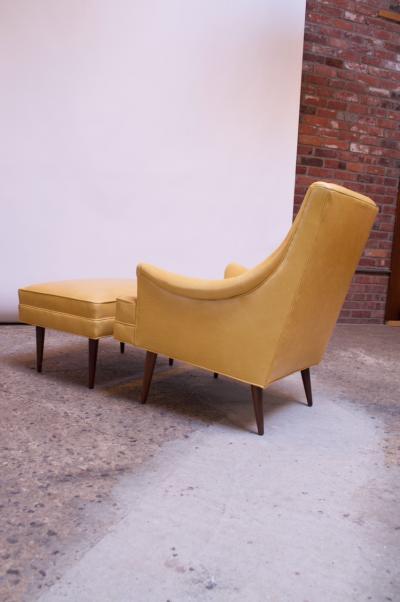 Milo Baughman Leather and Walnut Milo Baughman for James Inc Lounge Chair and Ottoman