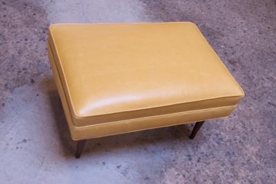 Milo Baughman Leather and Walnut Milo Baughman for James Inc Lounge Chair and Ottoman