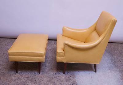 Milo Baughman Leather and Walnut Milo Baughman for James Inc Lounge Chair and Ottoman