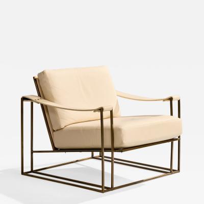 Milo Baughman Lounge Chair with Leather and Steel USA 1972