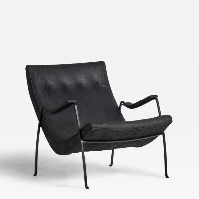 Milo Baughman Lounge Chair with Metal and Leather USA 1960s