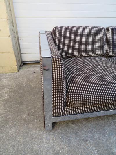 Milo Baughman Lovely Chunky Chrome Milo Baughman Style Mid Century Modern Sofa