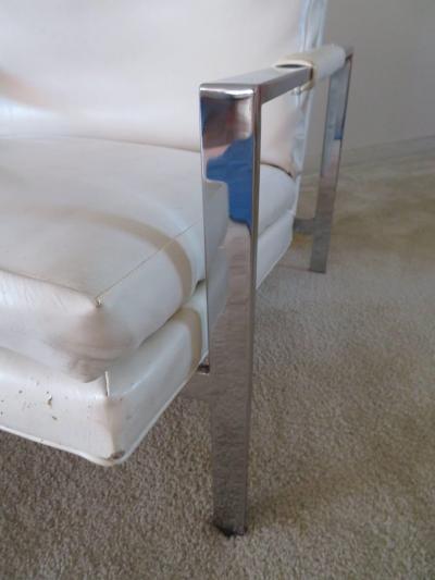 Milo Baughman Lovely Milo Baughman Chrome Flatbar Lounge Chair Mid Century Modern